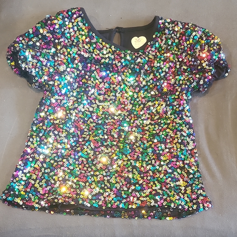 365 Kids By Garanimals Colorful Sequin Kids Blouse